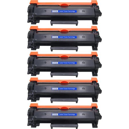 5 Brother TN760 Black Compatible High-Yield Toner Cartridge (Replaces TN730)