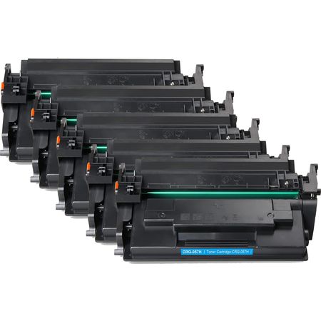 5 Pack Canon 057H High Yield Black Compatible Toner Cartridge (3010C001)